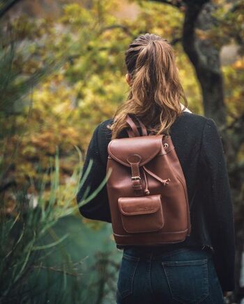 Sac à dos LOU Cuir Marron 5