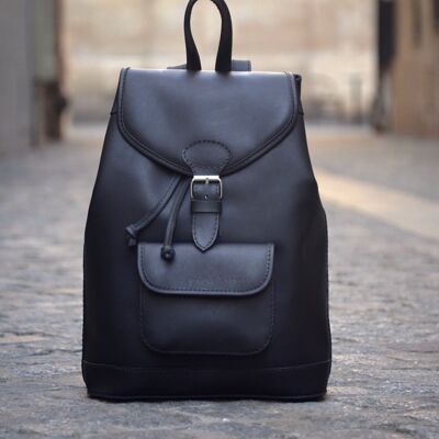 LOU Rucksack Leder Schwarz