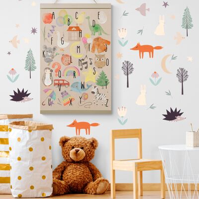 Historias del bosque de noche - Vinilos decorativos de pared / pegatinas para habitaciones infantiles