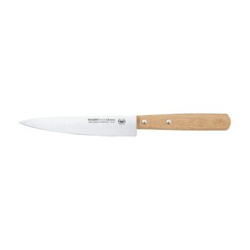 Couteau de Cuisine - 15 cm Lame Lisse - Hêtre - Avec Protection | Classic Bois | NOGENT ***