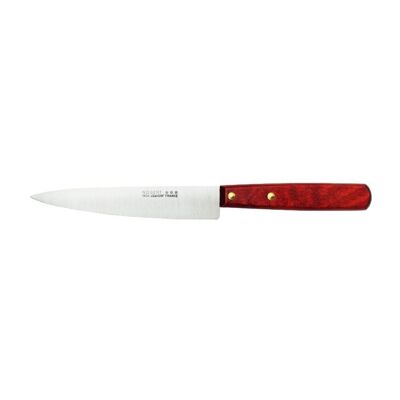 Coltello da Cucina - Lama Liscia 15 cm - Ciliegio - Con Protezione | Legno classico | NOGENTE ***