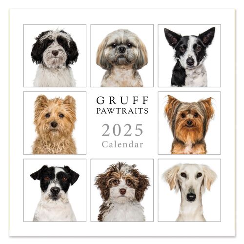 2025 Gruff Pawtraits Illustrated Dogs Square Calendar