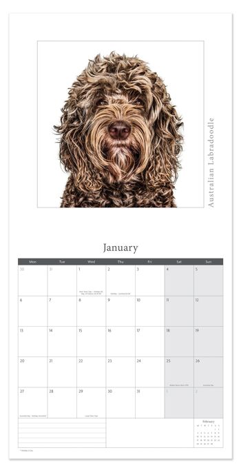 Calendrier carré pour chiens illustrés Gruff Pawtraits 2025 3