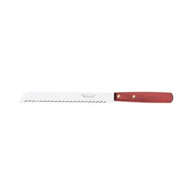 Brotmesser – 19 cm 7,5 mm gekerbte Klinge – Kirsche – mit Schutz | Klassisches Holz | NOGENT ***