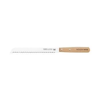 Couteau à Pain - 19 cm Lame Crantée 7,5mm - Hêtre - Sans Protection | Classic Bois | NOGENT *** 1