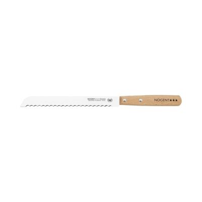 Cuchillo para pan - Hoja con muesca de 19 cm y 7,5 mm - Haya - Con protección | Madera clásica | NOGENTE ***