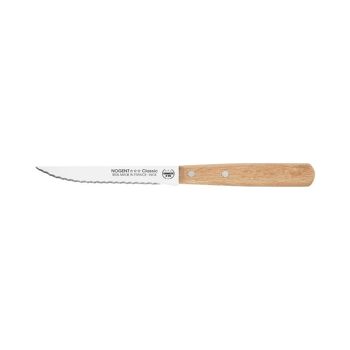 Couteau Steak - 11 cm Lame Double Crantage Pointue - Hêtre - Avec Protection | Classic Bois | NOGENT *** 1