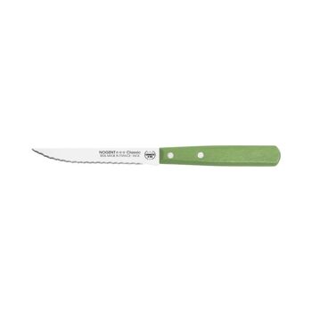 Couteau Steak - 11 cm Lame Double Crantage Pointue - Vert Olive - Avec Protection | Classic Bois | NOGENT *** 1