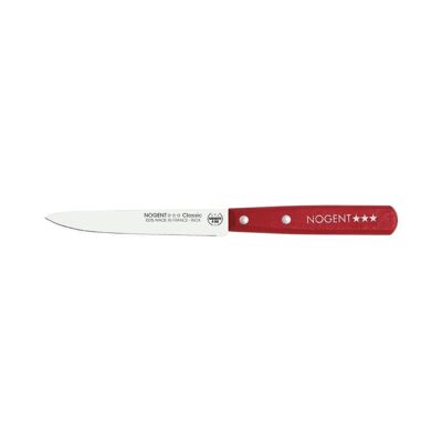 Coltello per pomodoro - Lama dentellata da 11 cm e 1 mm - Rosso - Con protezione | Legno classico | NOGENTE ***