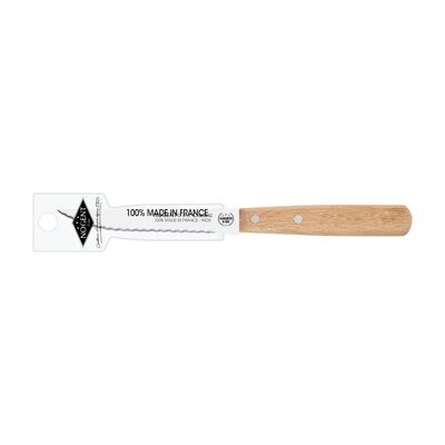 Steakmesser – 11 cm spitze, doppelt gekerbte Klinge – Buche – mit aufsteckbarer Scheide | Klassisches Holz | NOGENT ***
