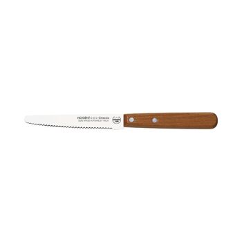 Couteau de Table Rond - 11 cm Lame Crantée 3mm - Cerisier des Bois - Avec Protection | Classic Bois
