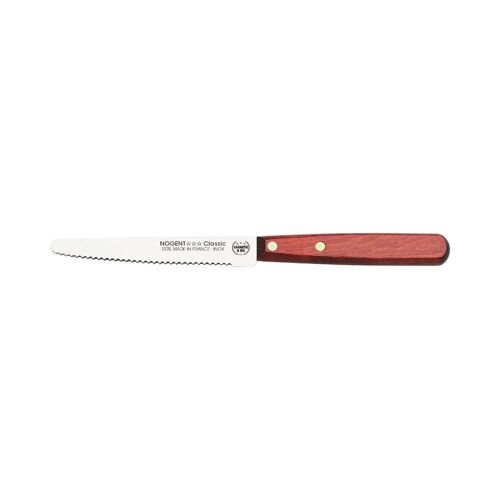 Couteau de Table Rond - 11 cm Lame Crantée 3mm - Merisier - Sans Protection | Classic Bois