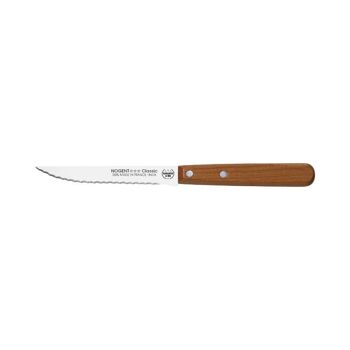 Couteau Steak - 11 cm Lame Double Crantage Pointue - Cerisier des Bois - Avec Protection | Classic Bois | NOGENT *** 1