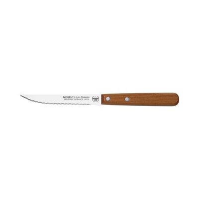 Coltello da Bistecca - Lama a Doppia Dentellatura Appuntita da 11 cm - Ciliegio Selvatico - Con Protezione | Legno classico | NOGENTE ***