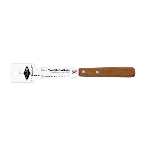 Couteau de Table Rond - 11 cm Lame Crantée 3mm - Cerisier des Bois - Avec Étui Brochable | Classic Bois  | NOGENT ***