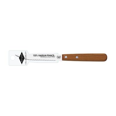 Steakmesser – 11 cm spitze, doppelt gekerbte Klinge – Wildkirsche – mit Clipscheide | Klassisches Holz | NOGENT ***