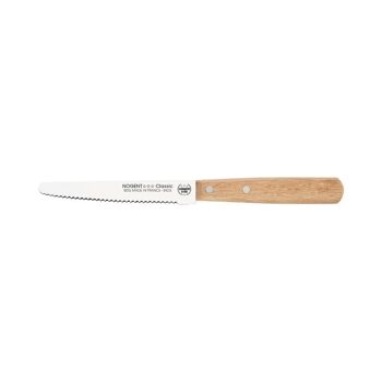 Couteau de Table Rond - 11 cm Lame Crantée 3mm - Hêtre - Avec Étui Brochable | Classic Bois 2