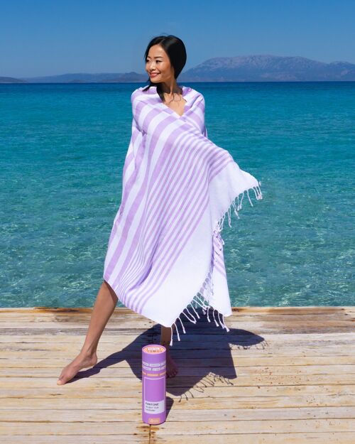 Towel to Go Beach Towel PANTONE Lavender (15-3817) with Recycled Gift Box