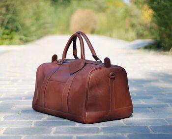 Sac weekend DIEGO Cuir Marron 3