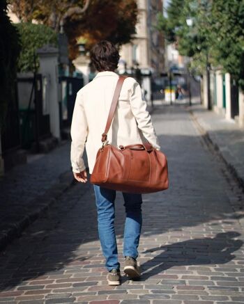 Sac weekend DIEGO Cuir Marron 4