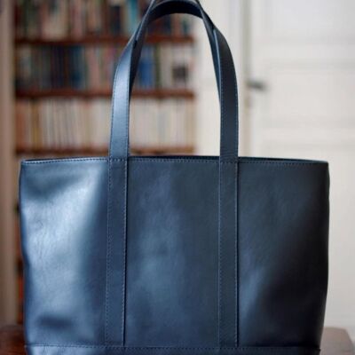 Borsa tote in pelle nera OLGA