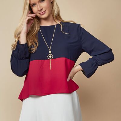 Top oversize color block, rosso