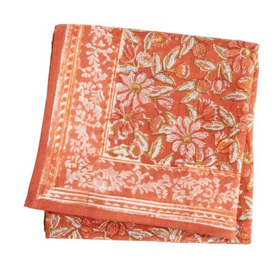 Schal mit Meera-Terrakotta-Aufdruck „Indian Flowers“.