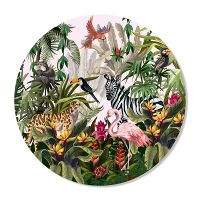 Wall circle Jungle pink 50 CM Forex