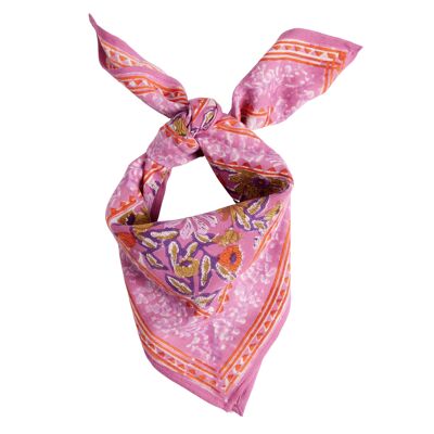 Foulard imprimé "Fleurs Indiennes" Meera orchidée enfant