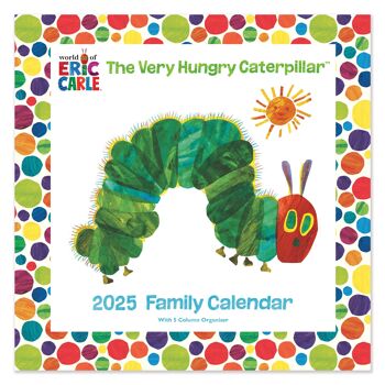Calendrier familial carré Caterpillar très affamé 2025 1