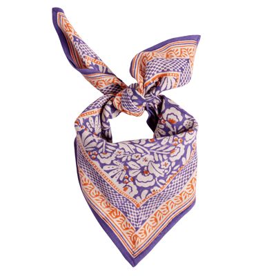 Pañuelo infantil estampado "Flores de India" Iris violeta
