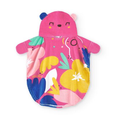 Asciugamano poncho rosa per bambina Animal Life - 11368985