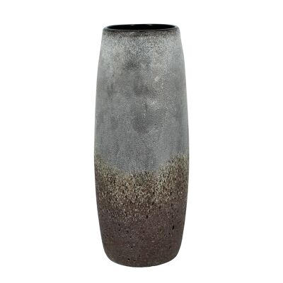 GRAY GLASS VASE AND
 TAUPE Ø14X35CM TEREA