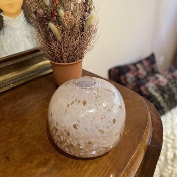 Vase boule rosé & cuivré
en verre soufflé
ø17x15cm coppra 5