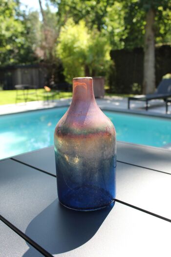 Vase aux nuances bleutée
et rosées en verre
ø12x24cm sunset 3