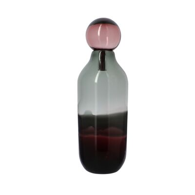Vase bouchon lit de vin
et gris en verre soufflé
ht 46x14 cm majesty
