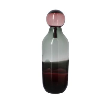 Vase bouchon lit de vin
et gris en verre soufflé
ht 46x14 cm majesty 1