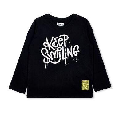 T-shirt nera in maglia da bambino Urban Attitude - KB06T607X1