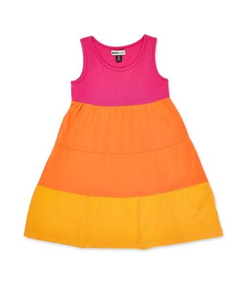 Robe en tricot orange fuchsia pour fille Sunday Brunch - KG06D203Y2 1