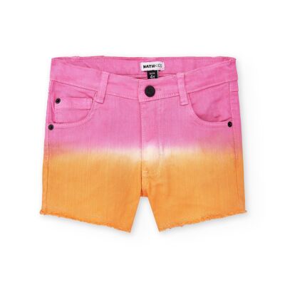 Orange-rosa Jeansshorts für Mädchen Sunday Brunch – KG06H201P1
