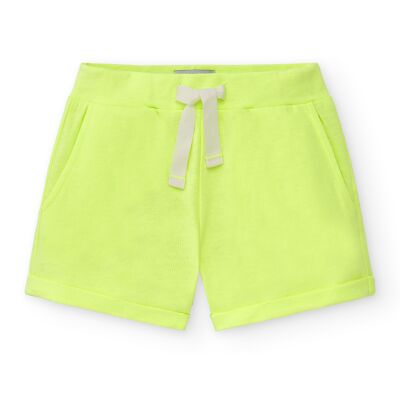 Short fille Basics en maille vert anis - KG06H903V1