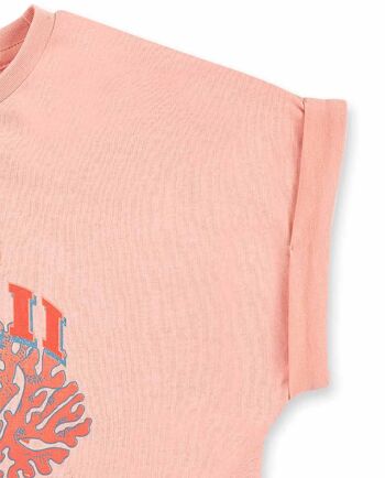 T-shirt fille en tricot rose Island Life - KG06T504P4 4