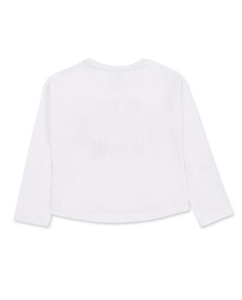 T-shirt long en maille blanc fille Summer Vibes - KG06T706W1 2