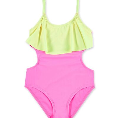 Maillot de bain fille vert fuchsia Neon Jungle - KG06W102F1