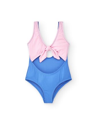 Maillot de bain fille Carnet de Voyage rose bleu - KG06W601B5 1