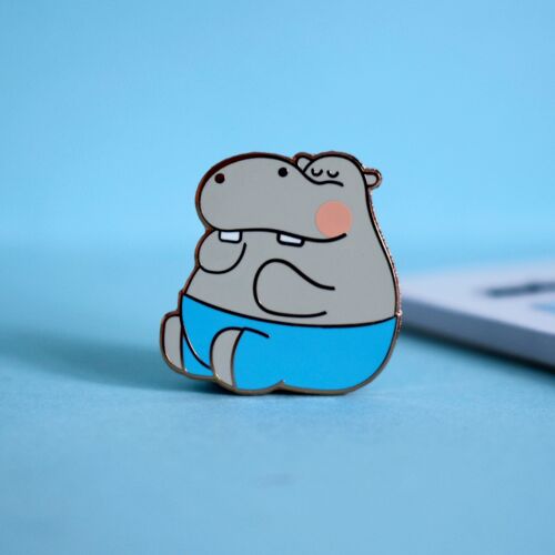 Hippo Enamel Pin