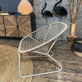 Fauteuil lounge outdoor bao bao tressé taupe 75x71.5x72.5cm 5