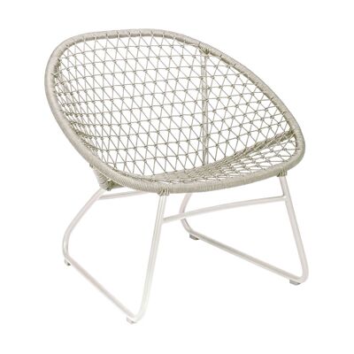 Fauteuil lounge outdoor bao bao tressé taupe 75x71.5x72.5cm