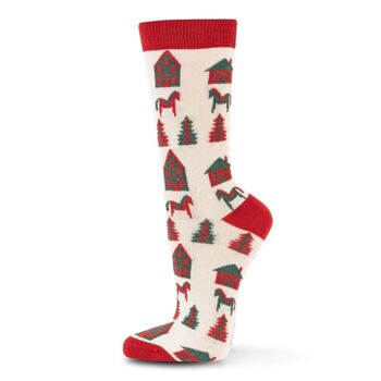 CHAUSSETTES ROUGES NOËL EN COTON BIOLOGIQUE 43-46