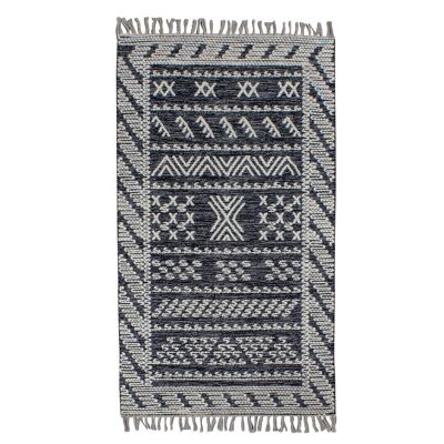 TAPPETO IN LANA E COTONE NERO 90X150CM TOKAT